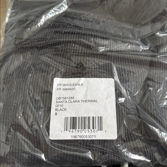 NWT Free People Free People Santa Clara Thermal black top tunic blouse black S - Picture 5 of 5